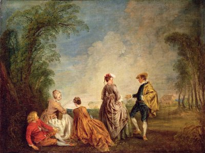 Ein peinlicher Antrag, 1715-16 von Jean Antoine Watteau